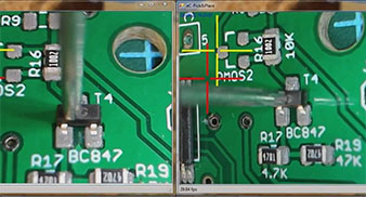 PSE-20 manual pick and place machine, 2 microscopes view